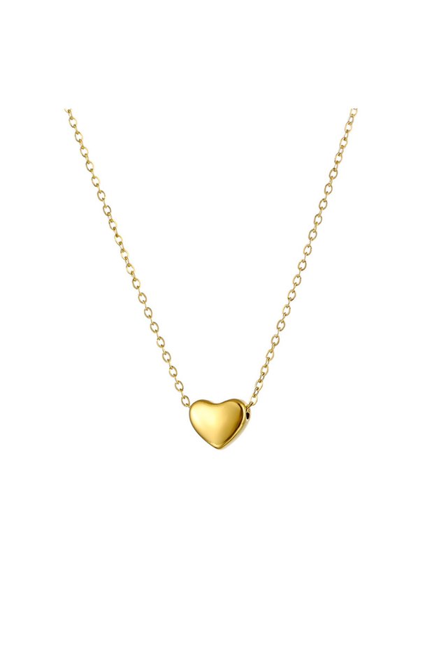 Gold Peri'sbox Exquisite Mini Small Heart Pendant Necklace for Women Anti-Tarnish 18K Gold Plated Cl