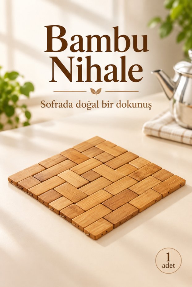 1 Piece Bamboo Checkered Trivet Healthy Bamboo