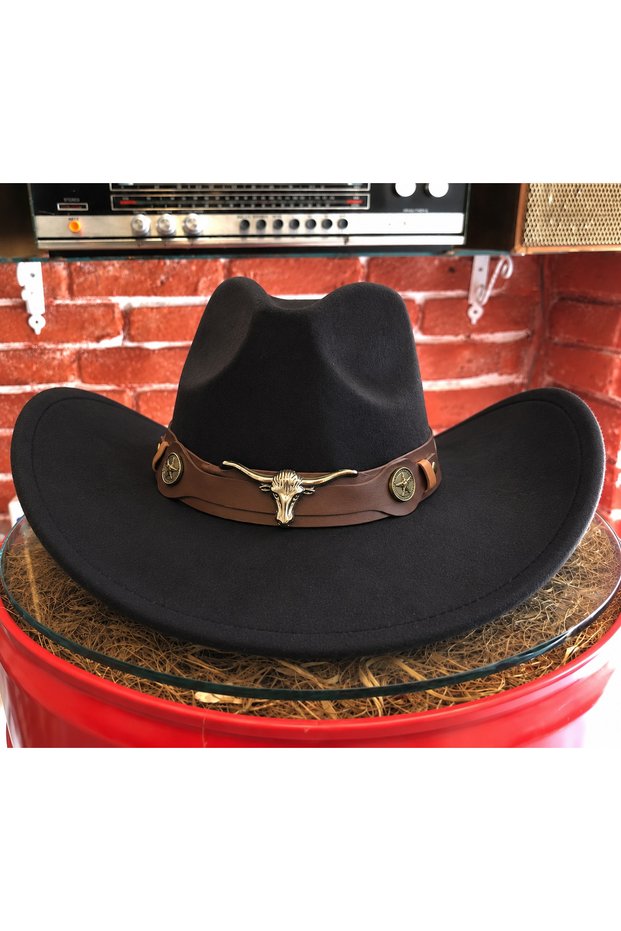 Black Vintage Western Cowboy Hat