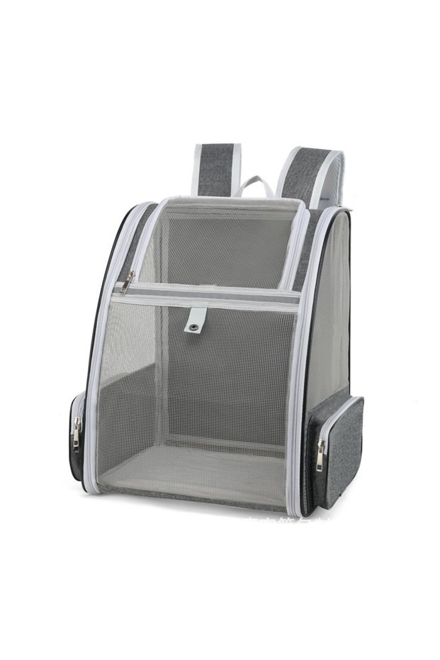 Grey Pet Cat Carrier Bag Outdoor Travel Backpack for Cats Small Dogs Breathable Cat Carrying Bag Sui
