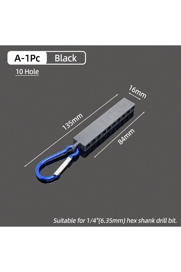 A-1Pc Black 1/4” Hex Shank Screwdriver Bit Holder Portable 10/22 Holes Storage Case Organizer Screw