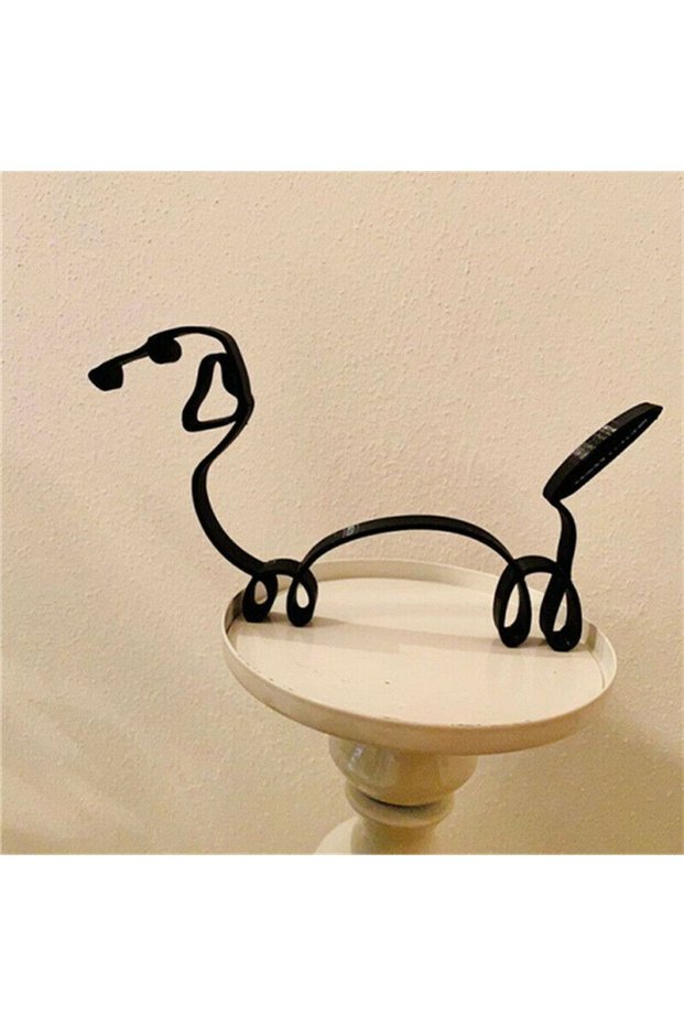 2 Wrought Iron Dog Statue Abstract Bulldog Dachshund Labrador Chihuahua Pastoral Dog Ornament Animal