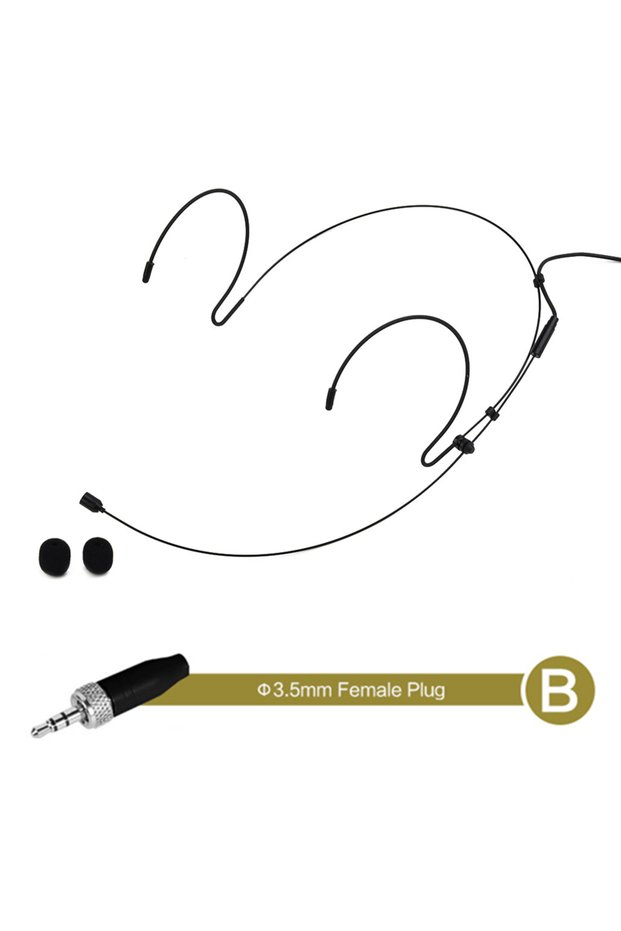 B(For Sennheiser) 1PCS Double Earhook Headset Mic Headworn Microphone For Shure Wireless Earhook Mic