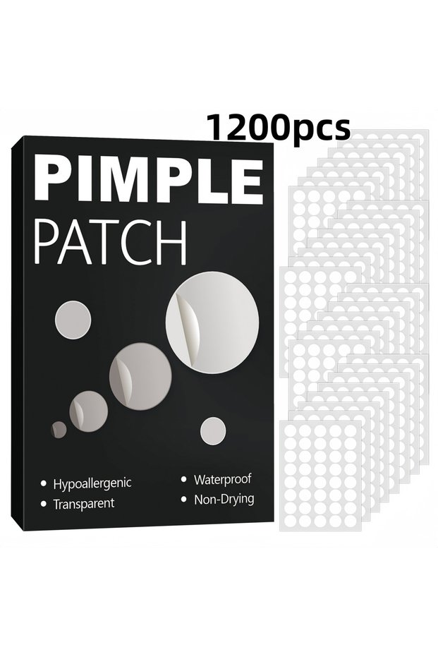 1200pcs Clear Invisible Acne Patches for Face – Hydrocolloid Spot Stickers, Oil-Free, Day & Night Us