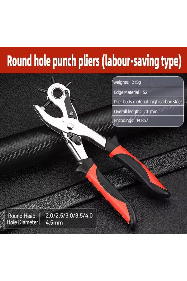type 2 Leather Hole Punch Pliers Tools Multifunctional StainlessSteel Belt Hole Punching Tool Heavy