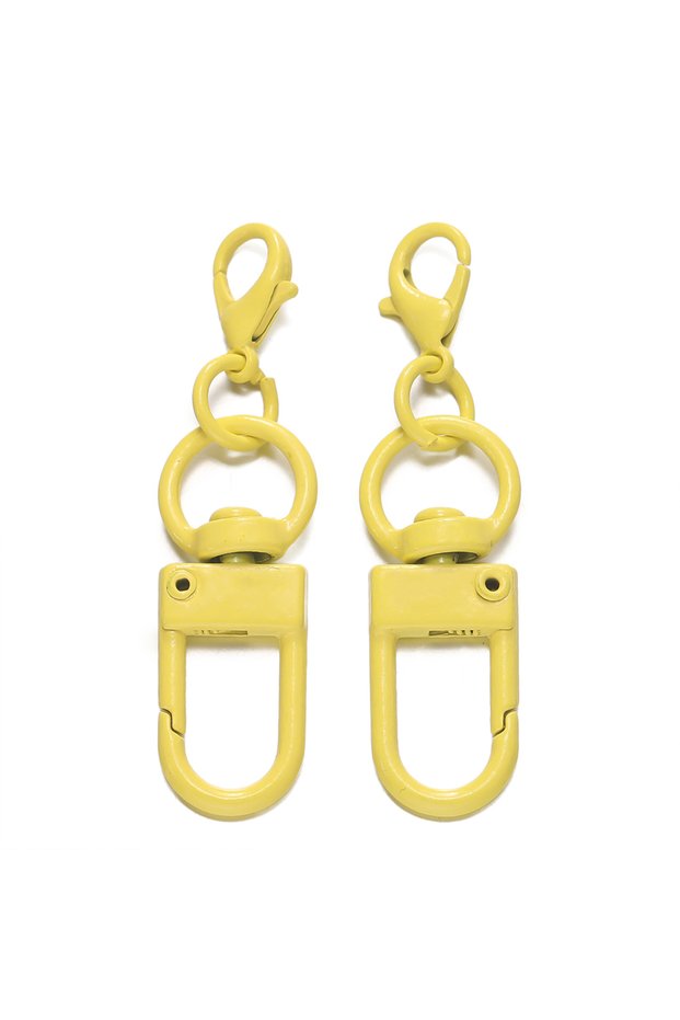 10pcs yellow 10pcs/lot Colorful Lobster Clasp Hooks Keychain With Lobster Matel Clasps For DIY Jewel