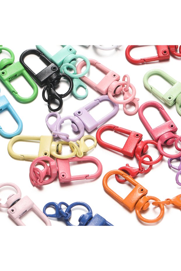 10pcs Random mixed 10pcs/lot Colorful Lobster Clasp Hooks Keychain With Lobster Matel Clasps For DIY
