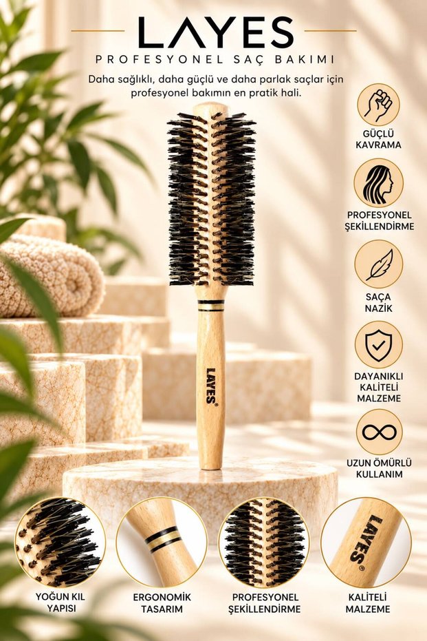 Melted Blow Dry Brush High Temperature Resistant Large Size with Wooden Handle