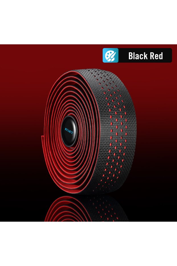 Black Red RYET Road Bike Bar Tape - Gel Padding, Anti-Slip & Shock Absorption Handlebar Wrap, Durabl