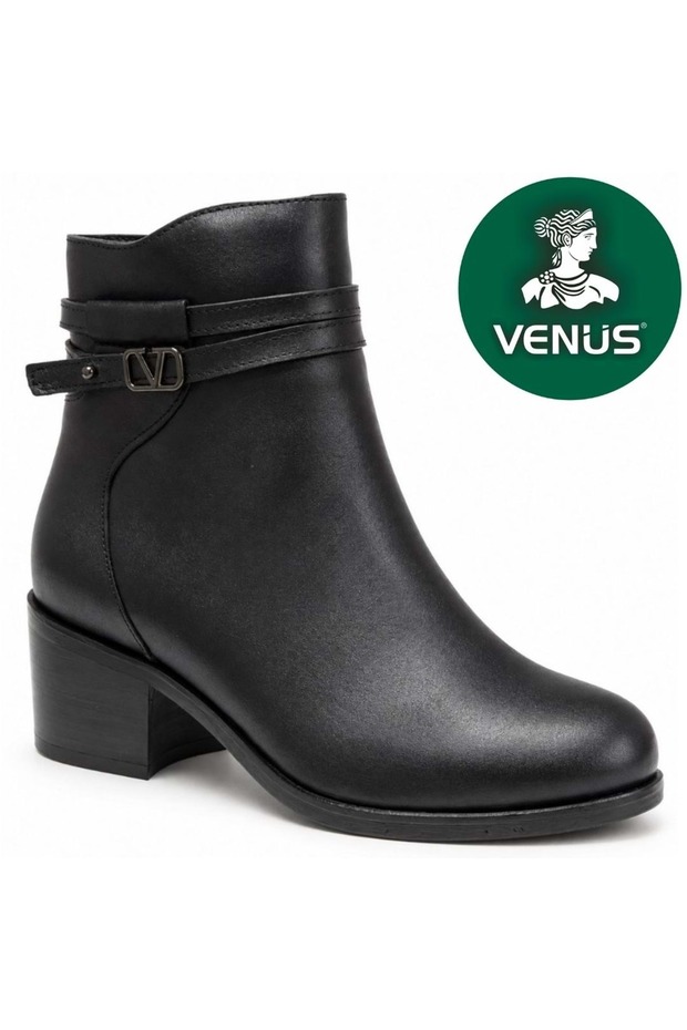 Termera Genuine Leather Orthopedic Heeled Women's Boots Black