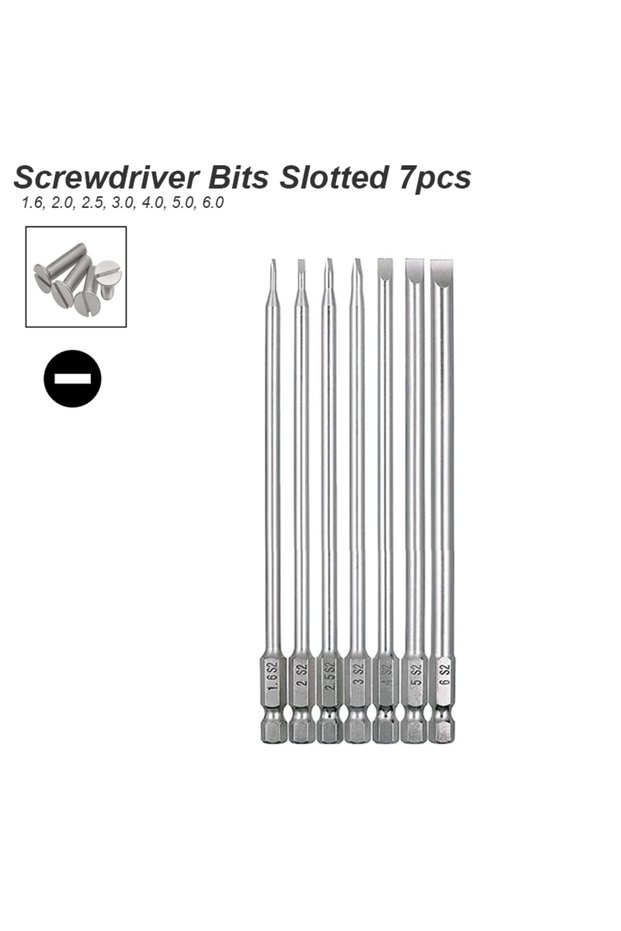 Driver Bit Slotted Screwdriver Bit Torx Slotted Phillips Square Socket Tip Magnetic Head 1/4 Shank F