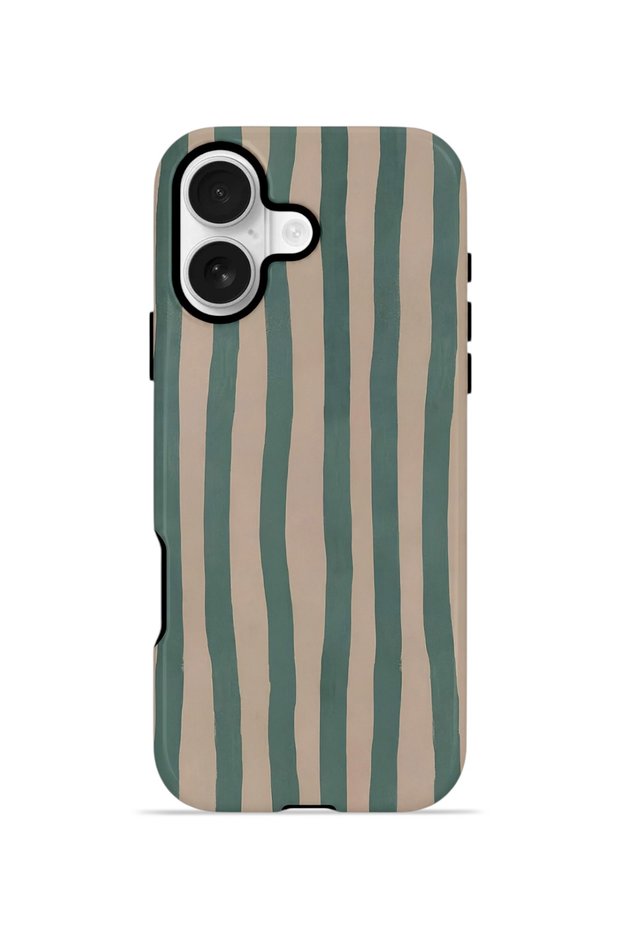 iPhone 16 Plus Vorian Double Layer Case Sage Riviera Stripe