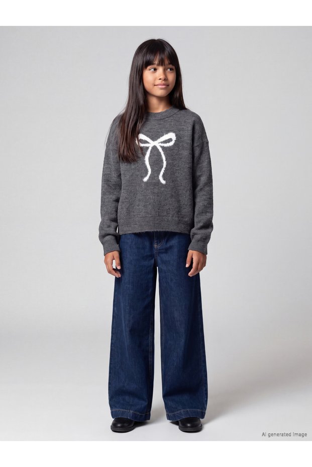 Sparkling Choices Zero Roba Collar Girls' Knitwear Sweater from Shining Store
