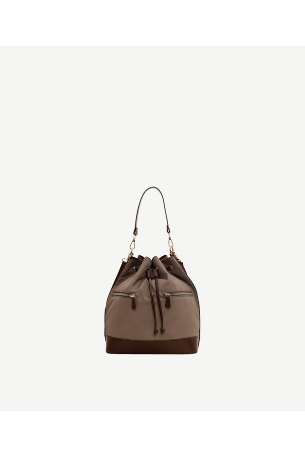 Drawstring Closure Water-Resistant Fabric Backpack