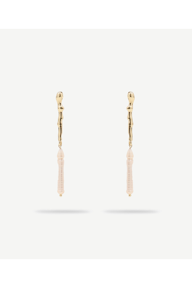 Pearl Detailed Long Earrings