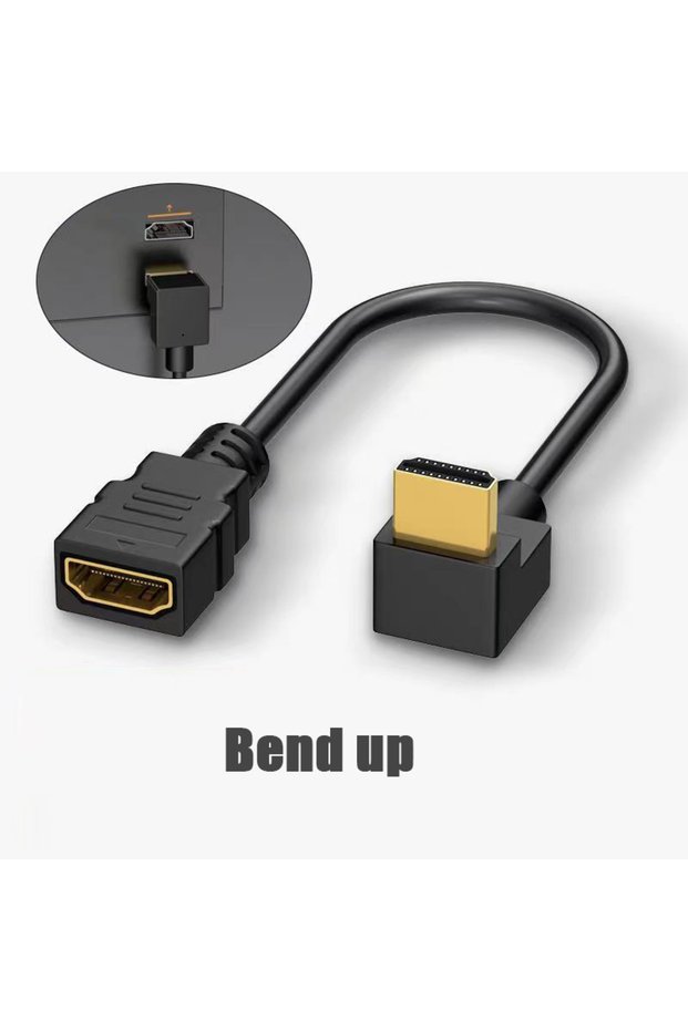 1m M F up bend HDMI Extension Cable HDMI-compatible Extender Cable Elbow Angle Male Female 60Hz 4K G