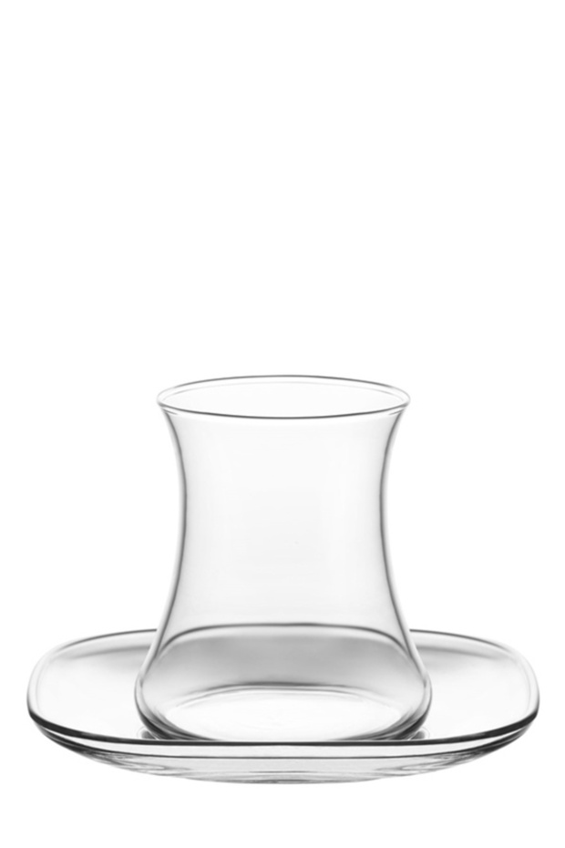 Eva Glass Tea Set for 6 People 170 ml (6 Tea Cups, 6 Tea Saucers)