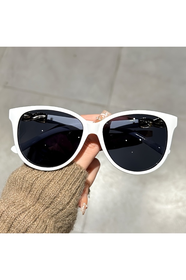 White Women's Cat Eye Sunglasses Retro Butterfly Sunglasses Women's Fashion Mountaineering Sunglasse