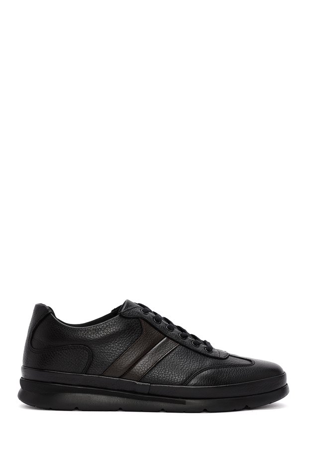Men's Black Lace-Up Leather Sneaker WM700001DF