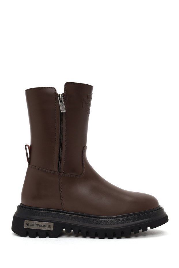 Women's Brown River Zip-Up Boots with Thick Sole 026Z100026