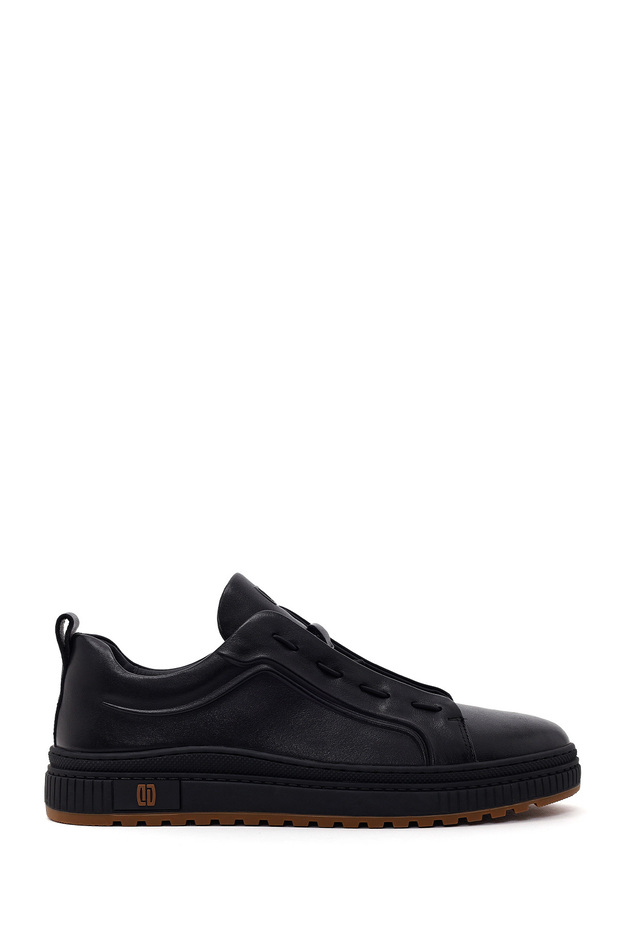 Men's Black Lace-Up Leather Sneaker Wm680046Dv