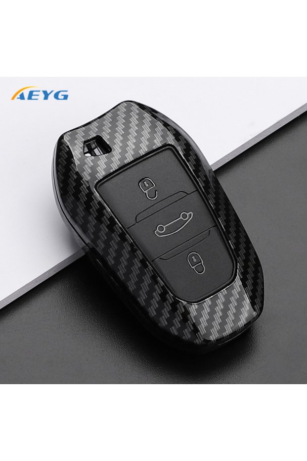 Carbon 3A ABS Carbon Fiber Car Key Case Cover For Peugeot 308 408 508 2008 3008 4008 5008 For Citroe