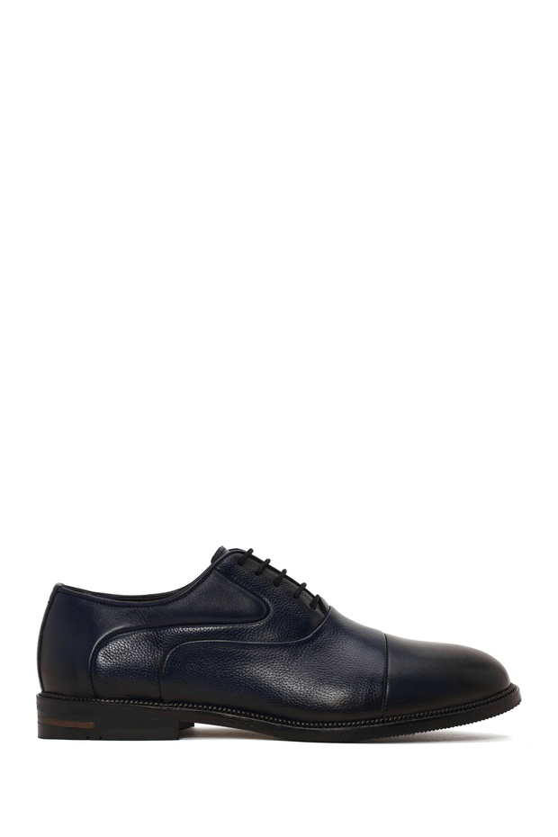 Men's Navy Blue Lace-Up Leather Classic Shoes Wm750022Dk