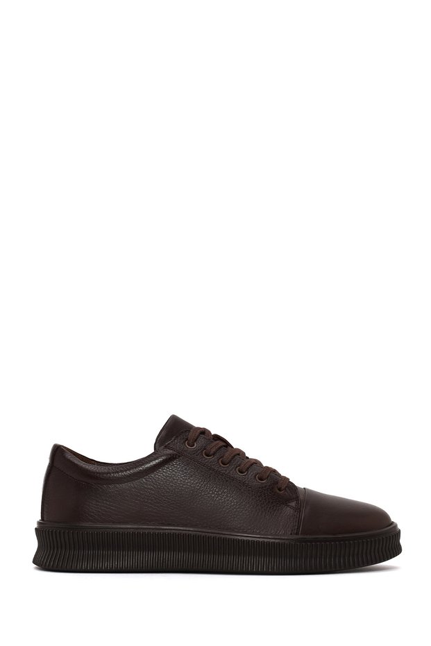 Men's Brown Lace-Up Leather Sneaker WM600015DF