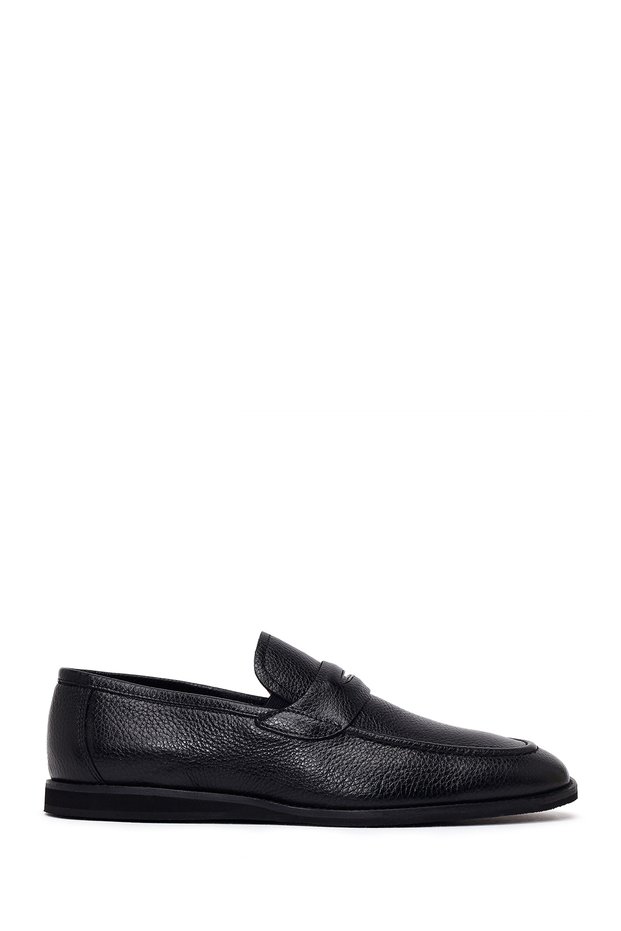 Men's Black Leather Classic Loafer 26Sfd6014Ft