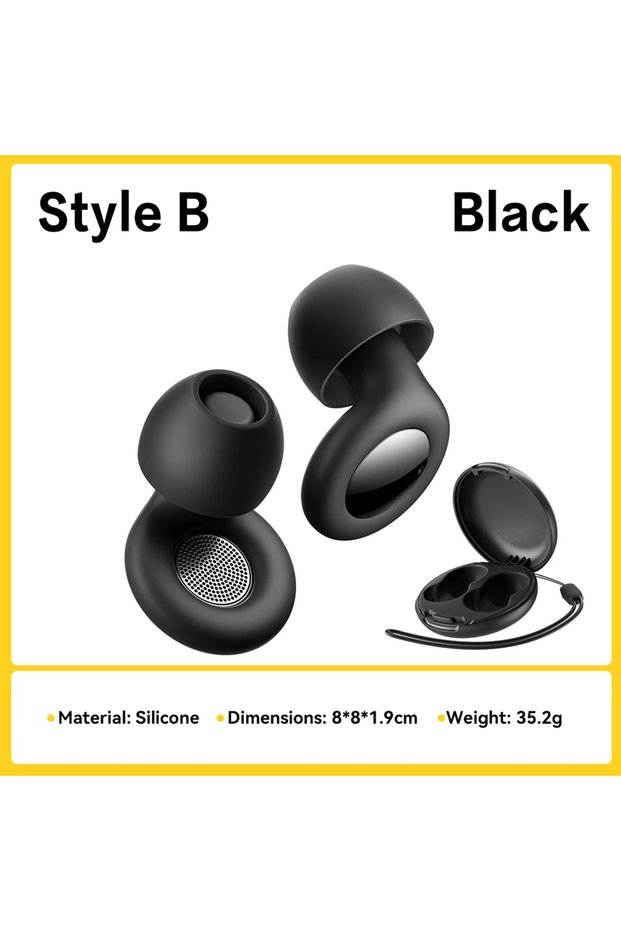 Style B-Black Silicone Ear Plugs for Sleeping 30dB Noise Cancelling Ear Plugs for Sleeping Concerts