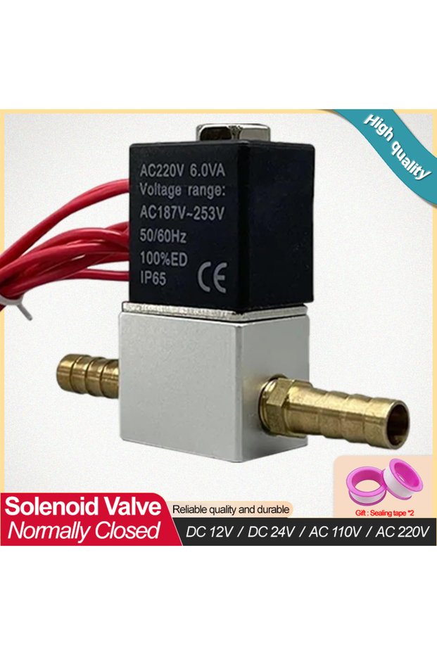 4mm DC12V NPT Aluminum alloy base DC12V 24V AC110V 220V Normally Closed 1/4"Silent Oil Free Bidirect