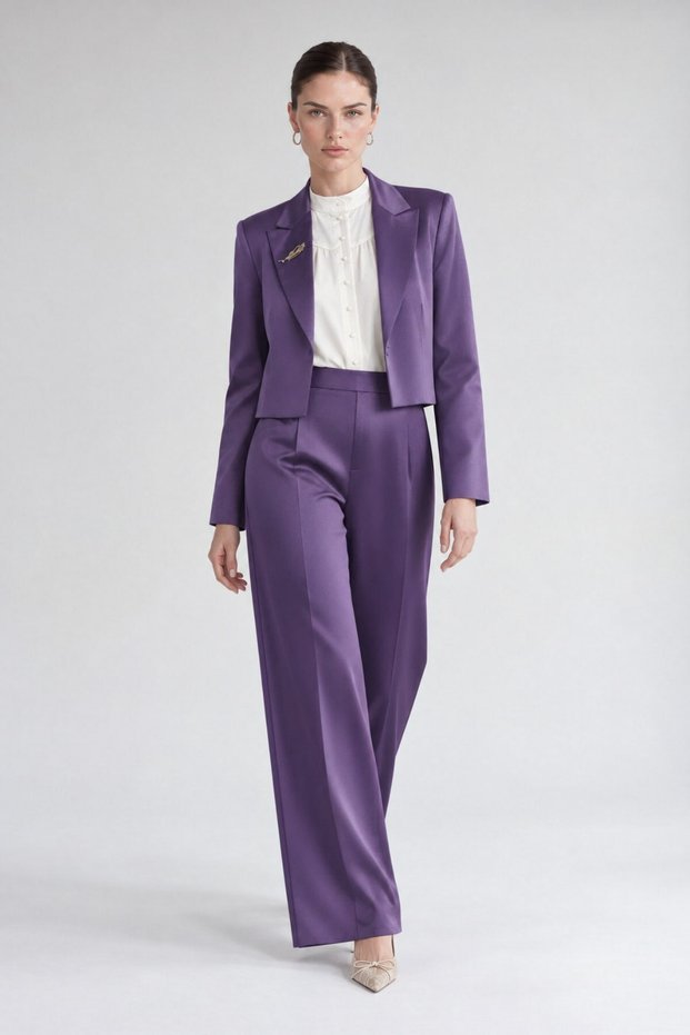 Bolero Jacket Two-Piece Set, Purple
