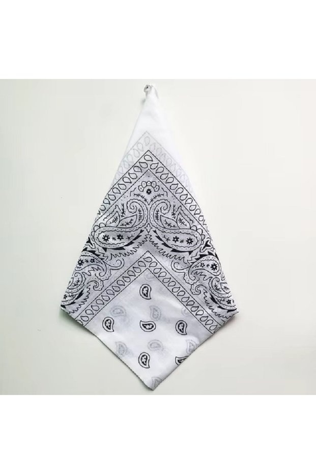5 1/3Pcs Fashion Hip Hop 100% Cotton Bandana Square Scarf 55cm*55cm Black Red Paisley Headband Prin