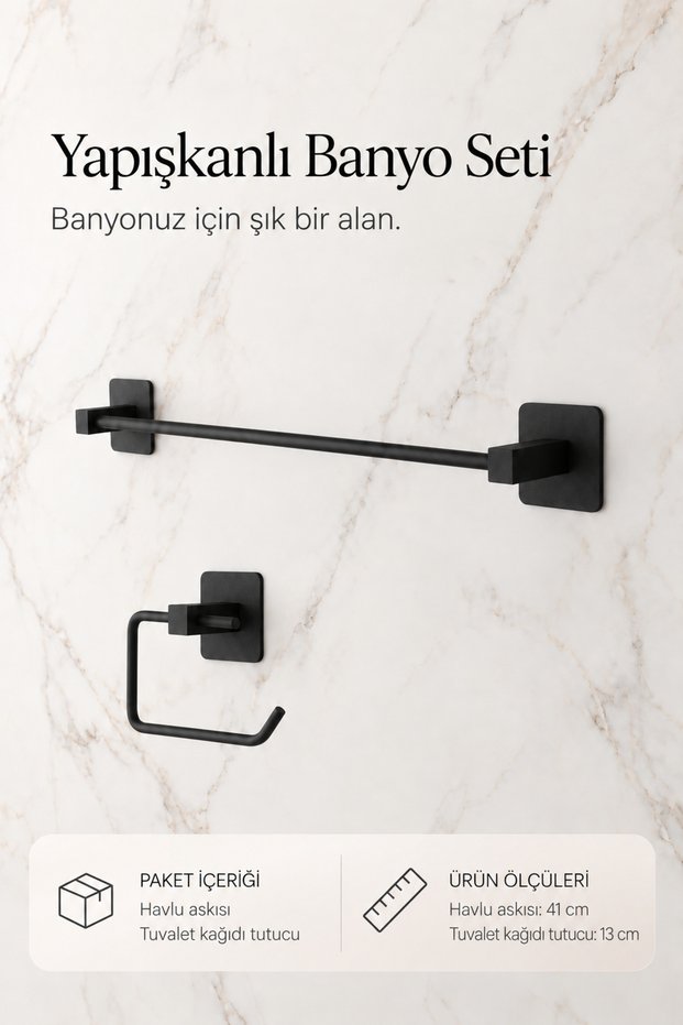 Square Adhesive Long Towel Holder Toilet Papercase Square Series
