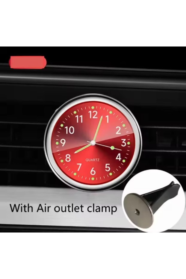 Red Mini Relógio Luminoso Para Painel De Carro, Relógio Digital Universal De Quartzo Em Ornamento Au