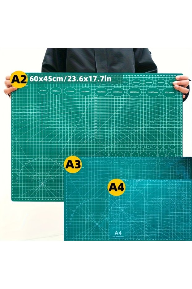 A3 green 1Pc A3/A4 Grid Cutting Mat, Board for Fabric Paper Quilting Sewing Craft