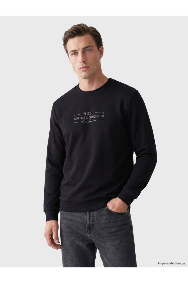Quality Parts from Çelebi Store Zero Roba Collar Printed Men's Sweatshirt