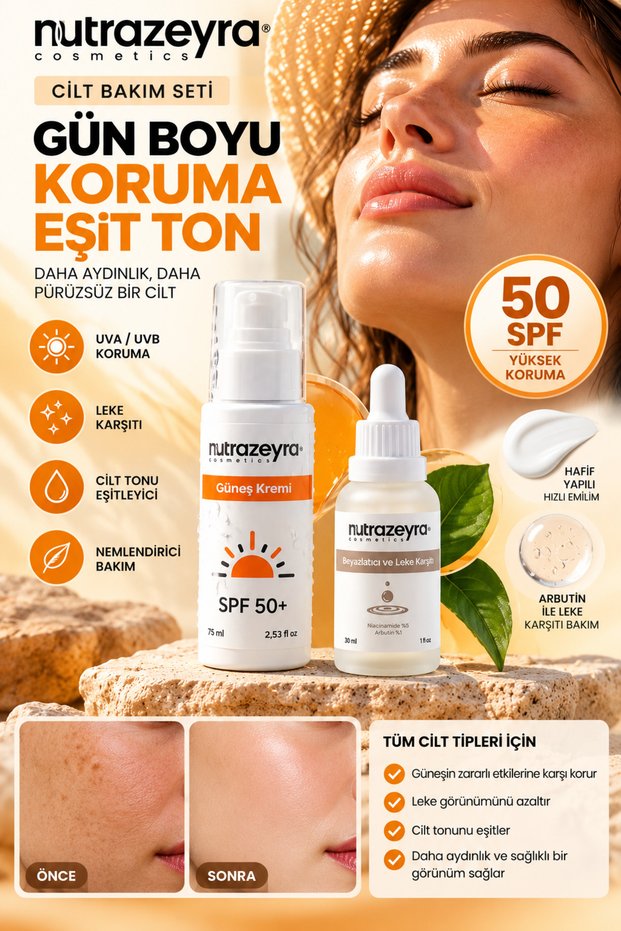 SPF 50 Sunscreen and Brightening Anti-Dark Spot Arbutin Serum
