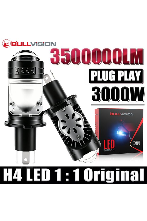 H4/9003/HB2 Hi/Lo 2PC High Power H4/9003/HB2 LED Headlight Bulbs Projector Lens Canbus 3000W 3500000