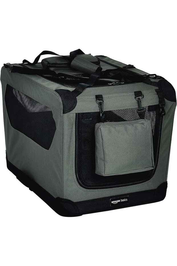 Amazonbasics Premium Folding Portable Soft Pet Crate - 26‘, Grey