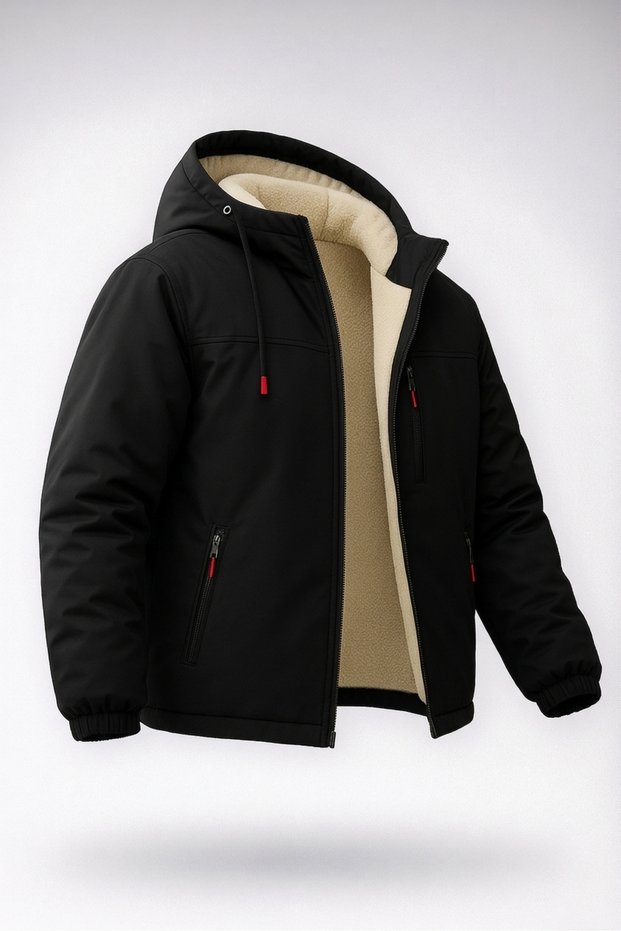 Men's Premium Fur Lined Thick Water and Windproof Comfort Plus Coat Jacket