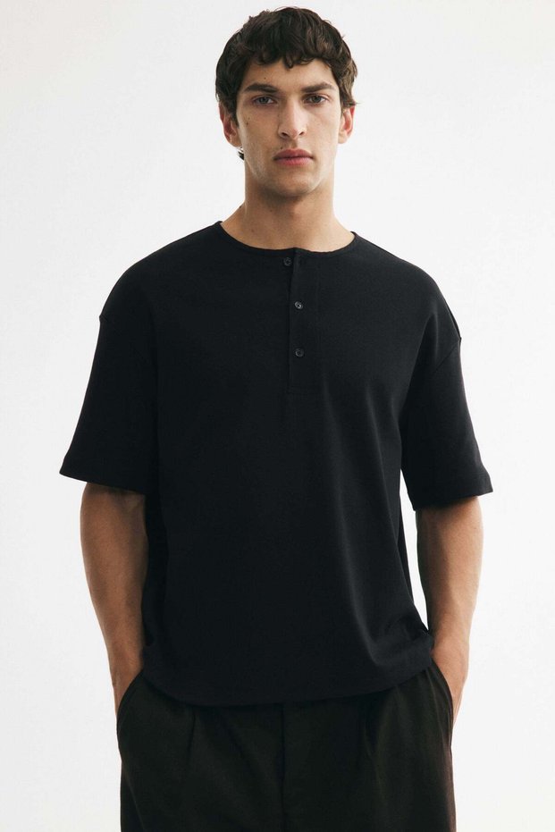 Relaxed Fit Henley Top