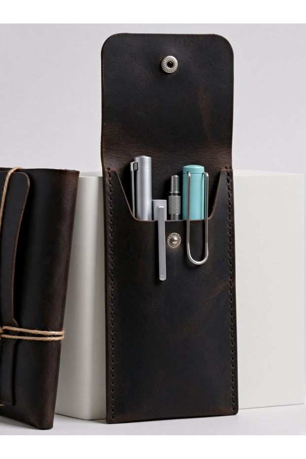 Handmade Leather Pen Pouch - Stylish and Protective Pen Holder