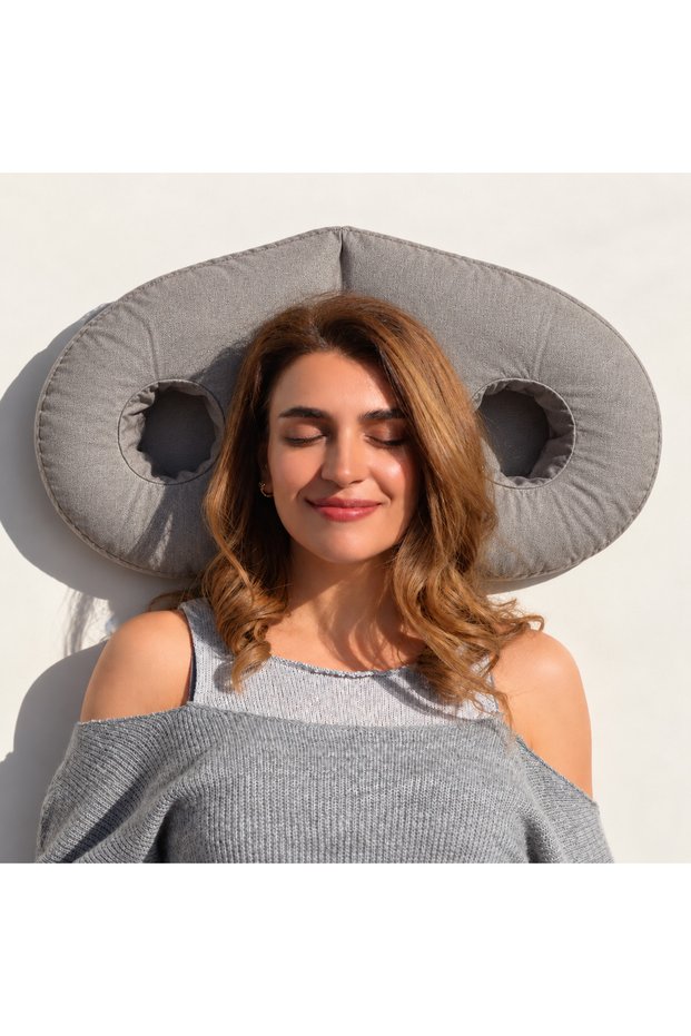 Oval Double Hole Ear Protection Pillow – Lying Patient & Piercing Support Pillow