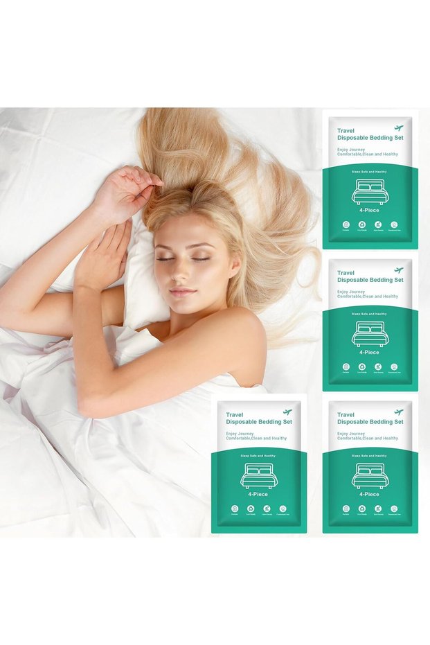 4 Pack Disposable Bed Sheets for Travel Queen Size