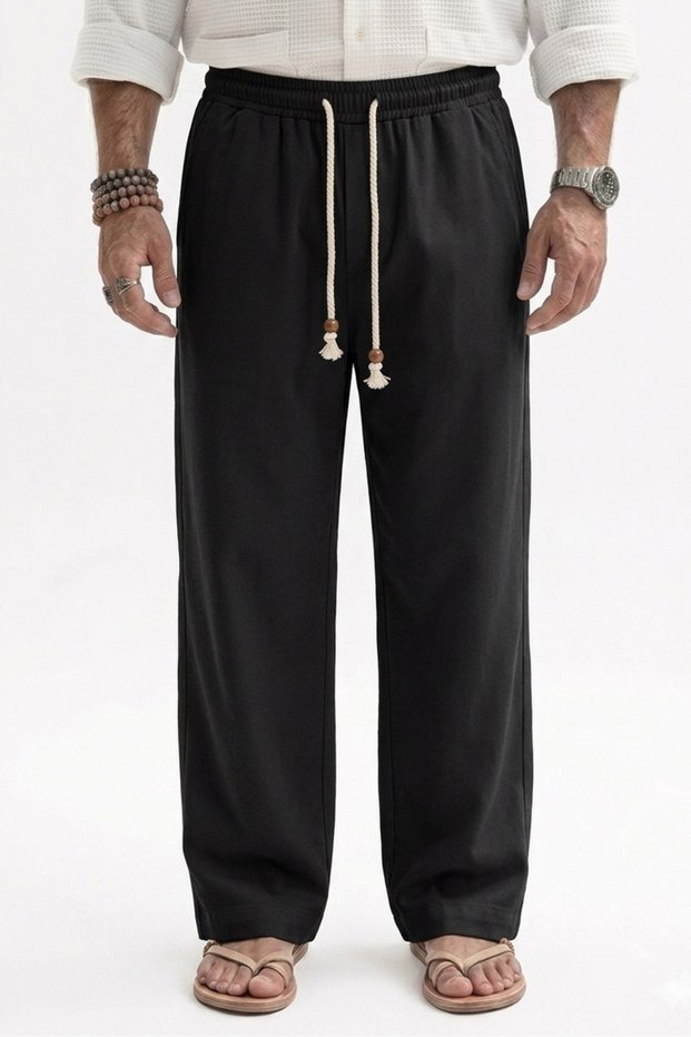 Aroga Loose Fit Baggy Pants - Black