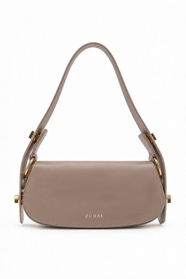 Buckled flap baguette mink bag 0068