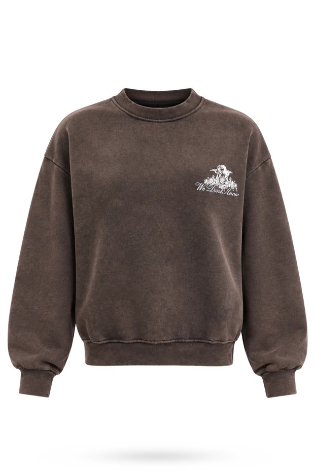 Brown Crew Neck Sweatshirt with Back Print 954