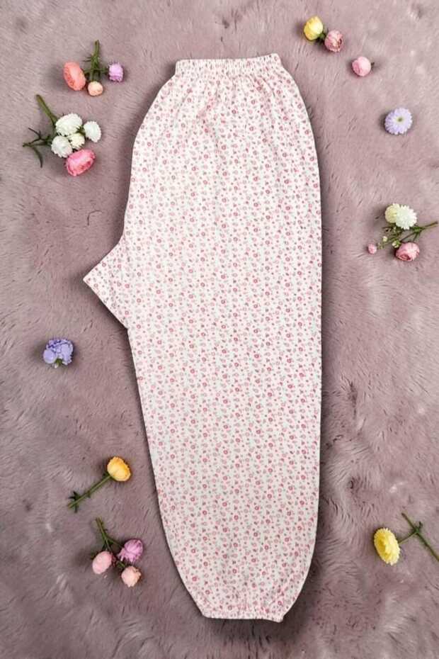 Women's Plus Size Winter Floral Pajamas with Elastic Waistband, Long, Oversized, Comfortable
