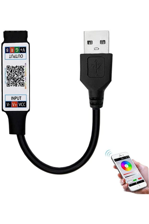 وحدة تحكم بلوتوث صغيرة RGB بمنفذ USB 5 فولت للتحكم في شريط إضاءة LED للموسيقى